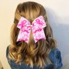 Breast Cancer Awareness Hair Scrunchies Ribbon Cheer Hair Bow Ties with Ponytail Holder Hair Band Hair Elastic Cheerleading Stretch Hair Tie Ponytail Holder Hair Access for Women 1PCS