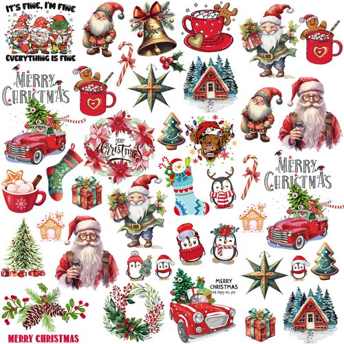 Christmas Temporary Tattoos for Kids - 8 Sheets Christmas Fake Tattoos for Boys Girls Santa Claus Xmas tree Stickers Christmas Eve Gift for Kids Birthday Party Supplies