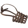 Leather Mesh Basket Secure Dog Muzzle #143 Brown - German Shepherd, Labrador, Husky, Retriever (Circumference 11.5", Snout Length 4.25")