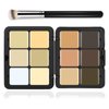LSxia 12 Colors Cream [Contour+Concealer] Makeup Palette for Cheeks - Multi-functional Makeup Palette with Brush, Natural Matte Long Wearing, Waterproof Blendable Face Makeup Palette (#03)