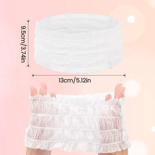100 Pieces Disposable Spa Headbands Bulk Individually wrapped,Hair Facial Elastic Head Band Wraps,Soft Non-Woven Skin Care Face Washing Headband,Girls Women Makeup Sauna Spa Party Supplies (Pink)