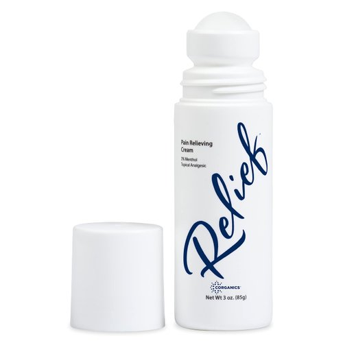 Corganics Topical Pain Relief Cream Natural Essential Oil Based Knee Joint Back Leg Feet Foot Hands Arthritis - Roll-on, 3 oz.