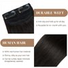 S-noilite Short Hair Extensions Clip in Human Hair 2PCS 2 Clips Clip in Hairpieces Remy Hair For Women with Short Hair Adding Hair Volume 8 Inch Natural Black