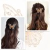 4PCS Vintage Butterfly Hair Clips for Hair, Metal Gold Rhinestone Butterfly Hair Clips, Mini Hair Clips Sparkly Diamond Claw Clips Alloy Fancy Thick Hair Barrette Clamp for Women Girls