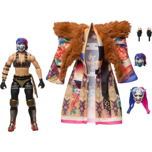 Mattel WWE Ultimate Edition Action Figure & Accessories Set, Asuka 6-inch Collectible with 30 Articulation Points, Swappable Pieces & Entrance Gear
