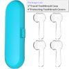 Electric Toothbrush Travel Case for Oral-B Toothbrushes - 4 Pcs Toothbrush Head Covers Compatible with Oral B Electric Toothbrush Heads (Blue)