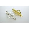 Small silver gold metal viking celtic alligator hair clip for fine thin hair (Primary color: Silver, Clip quantity: 2 Clips)