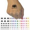 Namaste with Lotus Flower Yoga Temporary Tattoo Water Resistant Fake Body Art Set Collection - Red (One Sheet)