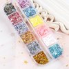 Irregular Nail Foil Fragments Glitter for Nail Art, Nail Foil Flakes Opal Glitter Aurora Effect Acrylic Nail Powders Nail Foil Paillette for Nail Decoration