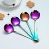 Berglander Rainbow Soup Spoons, 12pc Stainless Steel Titanium Plated, Multicolor Round, Easy To Clean, Dishwasher Safe
