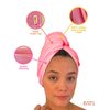 OOF! No More Poof! 100% Cotton Pink T-Shirt Hair Towel + Zero Microfiber + Soft, Lightweight + Reduce Breakage, Frizz & Tangles! + Perfect for Plopping and Curly Hair Care + Turban Head Wrap
