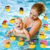 Wig Rubber Ducks Bath Toys, 12 PCS Yellow Mini Rubber Duckies Accessories with Black Hollow Glasses, Cruise Ducks Bathtub Toys Shower Toys for Kids Toddlers Boys Girls