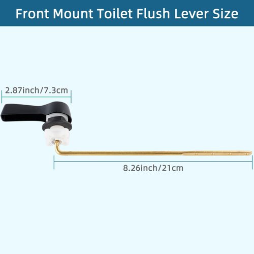 Hygie Rinse Universal Black Toilet Handle Front Mount Toilet Trip Lever Handle with Flapper Chain, Matteblack Toilet Flush Lever Handle Toilet Handle Replacement Kit