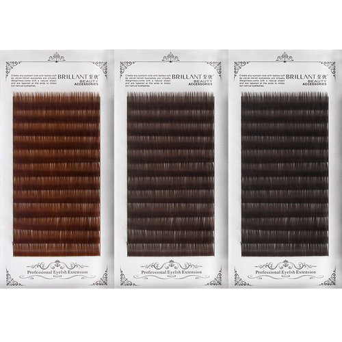 Scala Thickness 0.10mm C Curl Light Brown/Dark Brown/Black-Brown False lashes Individual Eyelash Extension Natural False Eyelashes (10mm, Dark Brown)