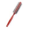 Harewu Round Curling Comb with Original Wooden Handle Made of Pure Beech Wood,Gentle Nylon Bristles,For All Hair Styles,Natural and Gentle Hair Brush (Red)