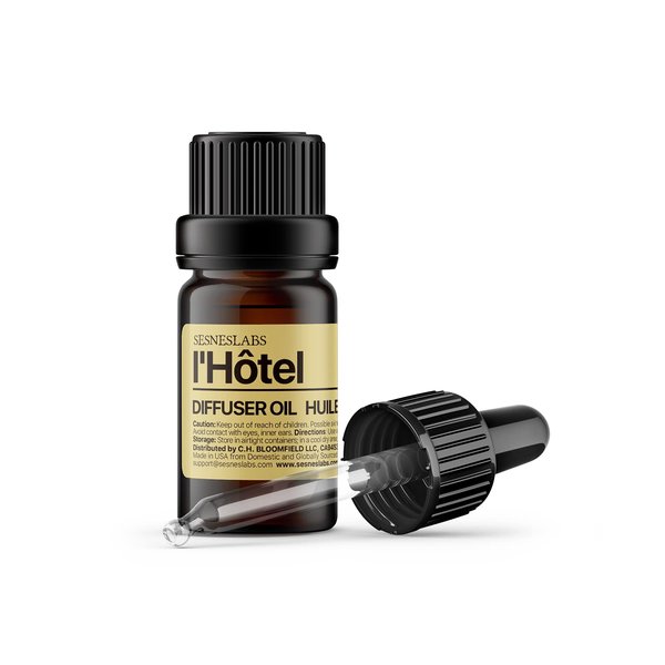 l'Hotel Diffuser Oil, White Floral Citrus Scent, Lifestyle Hotel Collection, Neroli, Bergamot, Green Tea, Laurel Leaf, Amber, Musk Essential Oils Blend for Ultrasonic Diffuser(.33 oz/10 ml)