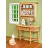 iLAND Wooden Dollhouse Furniture 1/12 Scale, Miniature Wall Cabinet 2pcs fit Dollhouse Kitchen, Livingroom, Diningroom or Bathroom (Natural Color 2pcs)