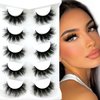 Mink Lashes Flu-ffy Lashes 20mm Long Flu-ffy False Eyelashes 3D Volume Curly Dramatic Fake Eyelashes Thick Full Lashes 5 Pairs Pack(5W-TB03)
