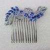 Faship Blue Crystal Hair Comb