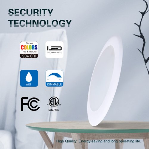 TOPELER 6 Inch LED Disk Light, 15W Flush Mount Ceiling Light, Dimmable Low Profile Recessed Disc Light, Metal Baffle Trim Light Fixture for Home Improve, 1000LM 4000K Cool White, Pack of 1