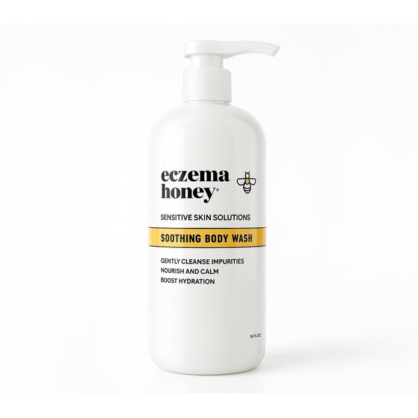 ECZEMA HONEY Soothing Body Wash - Daily Shower Gel & Eczema Treatment - Sensitive Skin Body Wash for Adults, Kids, & Babies - Body Cleanser for Eczema Relief (13 Oz)