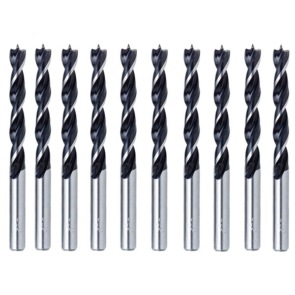 Brad Point Drill Bit Set 3/16 Inch 10Pcs Spur Point Stubby Woodworking Drill Bits