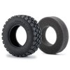 Que-T Metal Front Wheel Rims Hubs & Rubber Tires for 1/14 RC Tamiya Tractor Climbing Trailer Car, Pack of 2