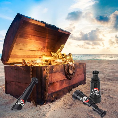 Juephe Plastic Pirate Telescopes Bulk Kids Pirate Party Supplies Mini Pirate Spyglass for Pirate Birthday Party Toys Halloween Treasure Hunt Pretend Play (36)