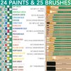 Norberg & Linden XXL Oil Paint Set - 24 Paints, 25 Brushes, 1 Canvas, and Art Palette - Oil Painting Supplies for Kids and Adults, Paint Supplies