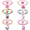 Msnailfly Mermaid Unicorn Bracelet Ring Set Girls Butterfly Bracelets Little Girls Ring Set Toddler Girls Jewerly Bracelets and Rings for Birthday Party Favors-12Pcs