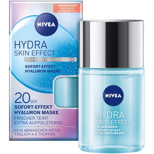 NIVEA Hydra Skin Effect 20 Seconds, Instant Effect Hyaluronic Mask, 100 ml, Face Mask for Preparing for Day and Night Cream, Mask with Pure Hyaluronic
