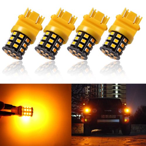 Antline 3157 3156 3057 4157 3056 LED Bulbs Amber Yellow, 12-24V Super Bright 1000 Lumens Replacement for Turn Signal Blinker Lights, Side Marker Lights (Pack of 4)
