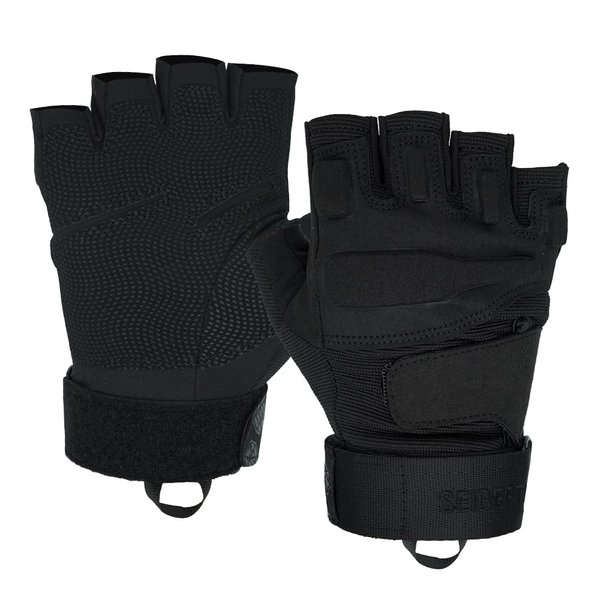 Seibertron Men Or Women XXS to XXL Fingerless/Half Finger Sports Outdoor Tactical Gloves Black L