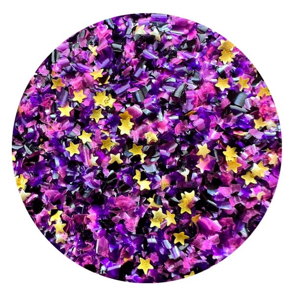 EDIBLE GLITTER - STARS Nebula (Black - Violet) Color, 1/4 oz. for cakes, stars, for cupcakes, for cookies By Oh! Sweet Art
