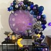50PCS Blue Purple and Silver Balloons,12 inch Blue Purple and Silver Balloon Arch Kit Party Decorations,Suitable for Birthday Party Space Theme Decorations Baby Shower Supplies