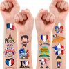 104PCS French Paris France Temporary Tattoos Stickers Happy Bastille Day Birthday Party Decorations Favors Supplies Eiffel Tower Tattoo Sticker Gifts For Boys Girls School Prizes Carnival Christmas