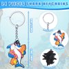 MTLEE Shark Keychains for Backpacks 8 Style Shark Key Ring Cute Shark Under the Sea Party Favors for Sea Birthday Party Supplies Rewards Carnival Prizes Set Gifts for People(24 Pcs)