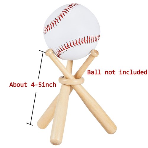 Maitys 8 Sets Baseball Stand Baseball Holders for Display Balls Wooden Baseball Bat Display Stand Holder Display Baseball Centerpieces for Tables for Kids and Sports Lover