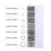 DANNEASY 1070pcs Nail Art Dangle Charm Piercing Tool Hand Drill Nail Piercing Charms Jump Rings Connectors Nail Accessories Jump Ring for Jewelry Craft Making Nail Art Supplies(Silver)