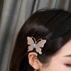 Iaceble Sparkly Rhinestone Butterfly Hair Clip Barrette Crystal Butterfly Side Clip Hairpin Gold Cz Butterfly Hairpin Clips Bridal Weddings Hairclips Decorative Hair Accessories for Women