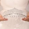JWICOS Silver Tiara Queen Crown for Women Bridal Wedding Tiara and Crown for Brides Crystal Princess Tiara for Girls Rhinestone Tiara Hair Accessories for Birthday Pageant Prom (Silver)