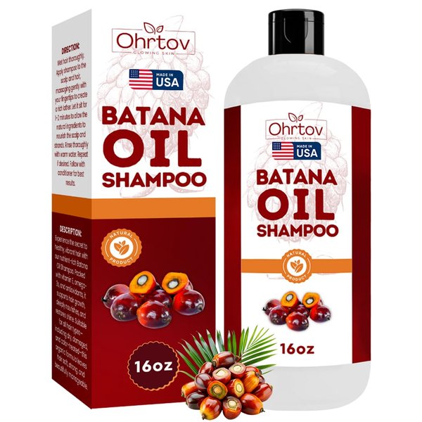 Batana Oil Shampoo – Natural Hair Growth Shampoo for Thinning Hair & Hair Loss – Thickening, Volumizing, & Strengthening Formula to Nourish Dry, Brittle Hair – Botana Oil for Men & Women, Made in USA