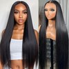 SUNKASA Straight Lace Front Wigs Human Hair 30inch 13x4 HD Transparent Lace Front Wigs for Women 180% Density Black Glueless Lace Frontal Wig Human Hair Pre Plucked With Baby Hair