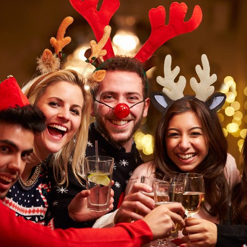 Lusofie Christmas Reindeer Antler Hair Hoop Christmas Elk Headband Headwear Glitter Reindeer Hair Hoop for Xmas Holiday Party Supplies