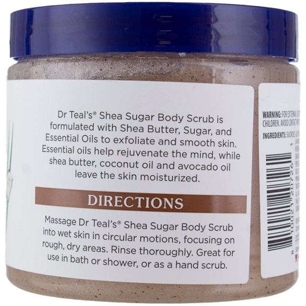 Dr. Teal's Shea Sugar Scrub Coconut Oil 19 Ounce Jar