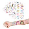 108 PCS 10 Sheet Pastel Rainbow Temporary Tattoos Sticker Boho Rainbow Birthday Party Decorations Favors Supplies Decor Gifts Boys Girls Baby Shower Cute Fake Tattoo School Reward Themed