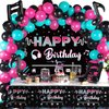 Music Happy Birthday Party Decorations Musical Social Media Birthday Party Supplies Includes Backdrop Tablecloth Music Note Balloons and Latex Balloons for Girls Music Birthday Party Photography