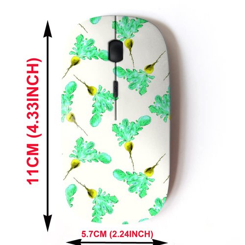 2.4G Wireless Mouse with Cute Pattern Design for All Laptops and Desktops with Nano Receiver - Watercolor Vegan Hand