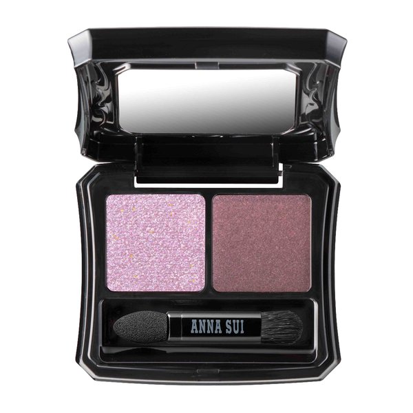ANNA SUI - Eye Color Compact - Two-Tone Eye Shadow Fillers for Eyeshadow Palette - Pink and Brown Long-Lasting Eye Makeup - 05 Sorbet x Azuki Red Beans - 0.05 oz.