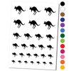 Leaping Red Kangaroo Silhouette Australian Marsupial Temporary Tattoo Water Resistant Fake Body Art Set Collection - Red (One Sheet)